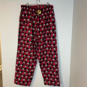 Buc-ee's Christmas Pajama Pants Mens 2X Red Buffalo Plaid Santa Hat Beaver New